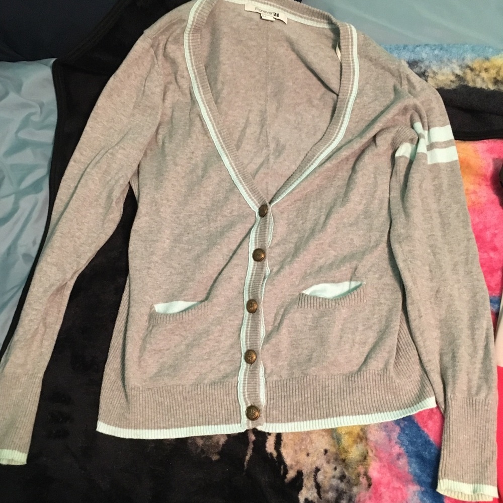 Forever 21 varsity elbow patch cardigan